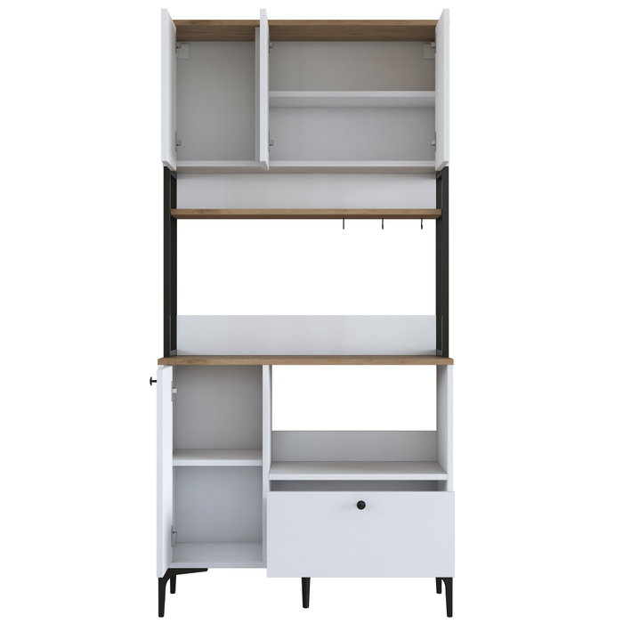 Hanah Home Gabinete Multipropósito Blanco y Nuez